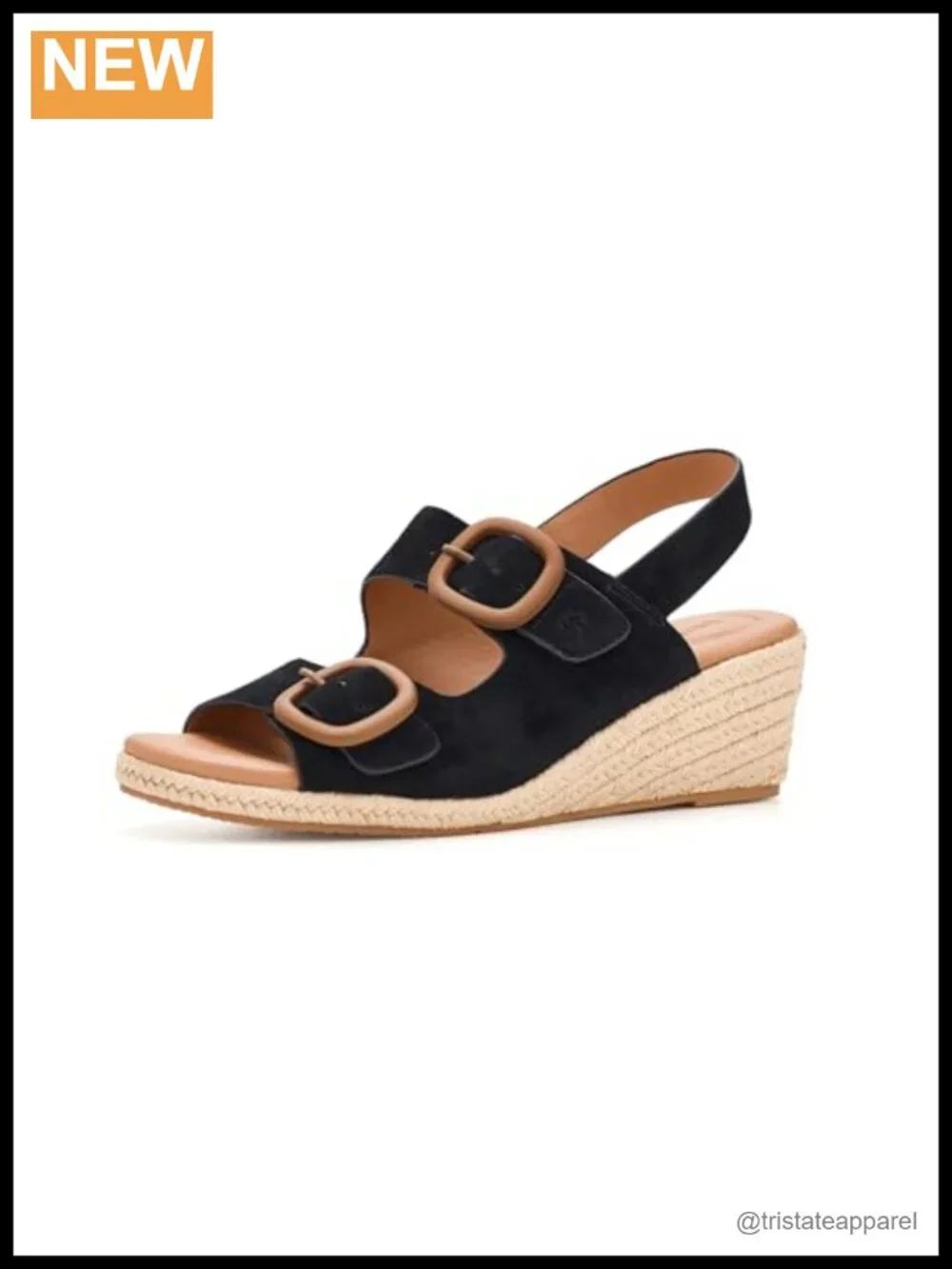 Wedge Sandal With Leather Lining And Adjustable Back Strap